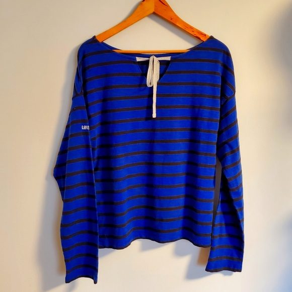 Levi's Women's Cora Cotton Sailor T-Shirt Navy Size Large - Picture 6 of 11
